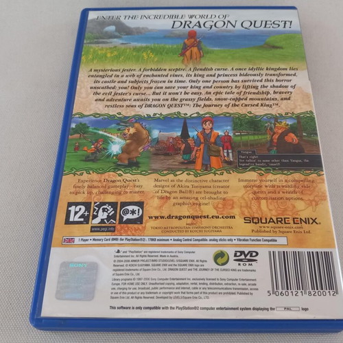 Dragon Quest The Odyssey of the Cursed King PS2 case and manual used