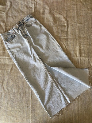 Stradivarius denim skirt below the knee with slit, size 36, like new