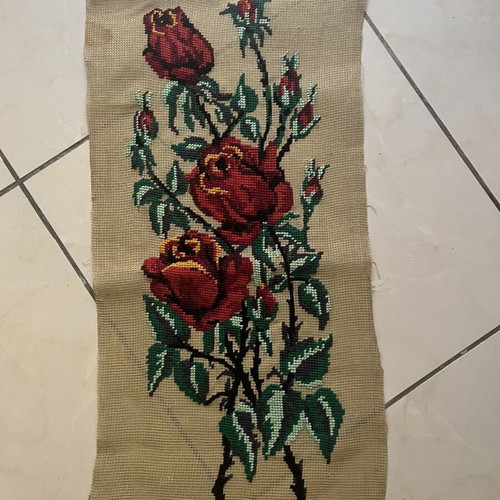 Handmade textile painting frame like new, 0.55x0.28 m