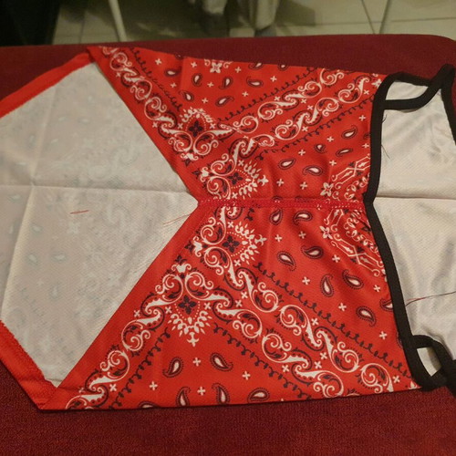 Bandana new, white and red