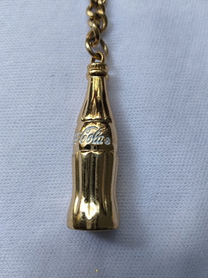 Vintage Coca-Cola Collectible Keychain Gold Bottle