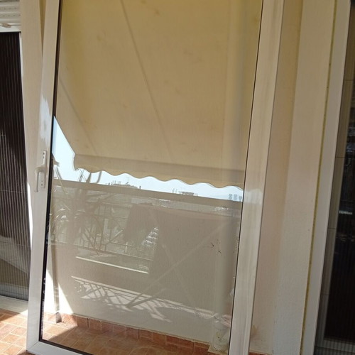 Aluminum sliding doors with sliding shutters like new, set of four