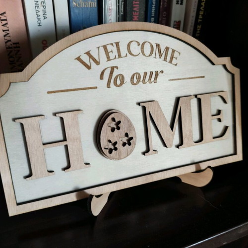 Wooden Welcome to our Home decoration new with Easter design