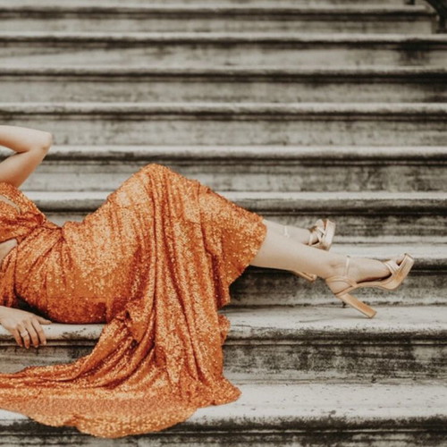 Mischalis Atelier dress orange like new, size S