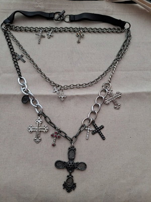 Denny Rose γυναικείο κολιέ σαν καινούργιο, μαύρο και ασημί