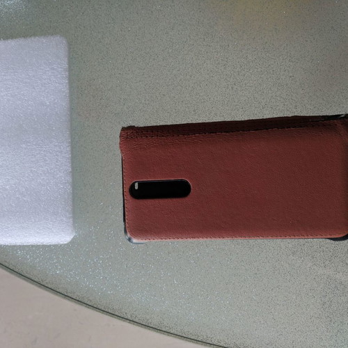 Nokia 8 mobile phone case used, genuine brown leather