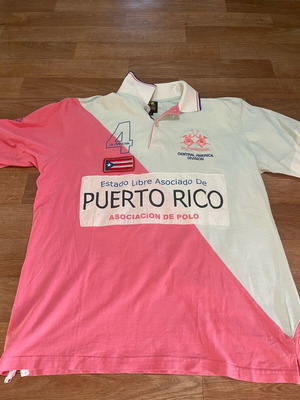 La Martina men's polo jersey like new, size L, white and pink