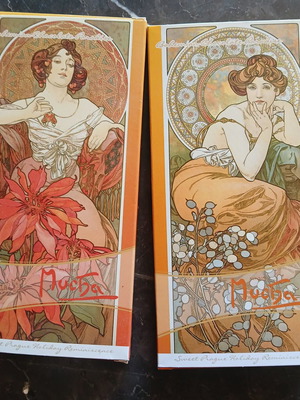 Συλλεκτικά κουτιά σοκολάτας Alfons Mucha καινούργια, πακέτο δύο