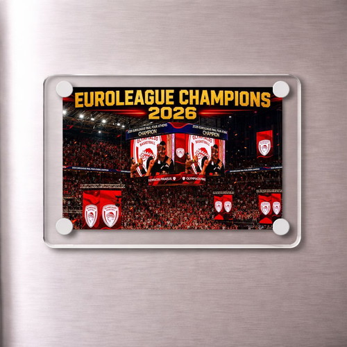 Ακρυλικό Euroleague Champions 2026 Ολυμπιακός μαγνητάκι καινούργιο
