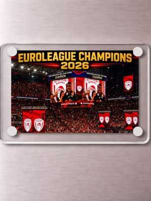 Ακρυλικό Euroleague Champions 2026 Ολυμπιακός μαγνητάκι καινούργιο