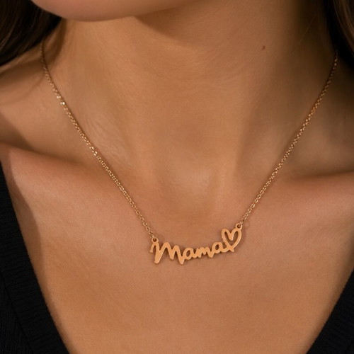 Mama pendant new, gold color, stainless steel