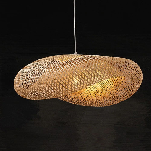 HX1303P Bamboo Ceiling Light 76x56x22cm, Natural Aca