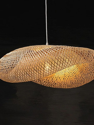 HX1303P Bamboo Ceiling Light 76x56x22cm, Natural Aca