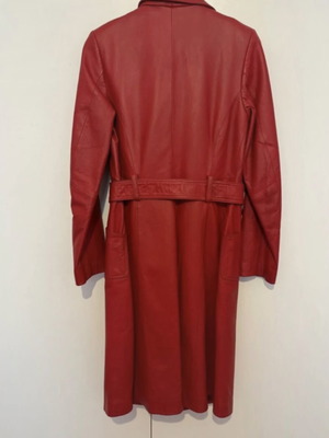 Toi & Moi Vintage Leather Trench Coat used, red, size S
