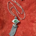 Silver necklace 925 vintage used, Gianniotiko pendant 6cm, chain 44cm