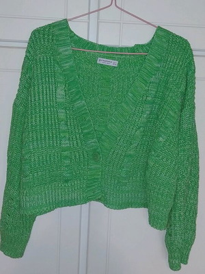 Stradivarius cardigan L green like new length 50 cm