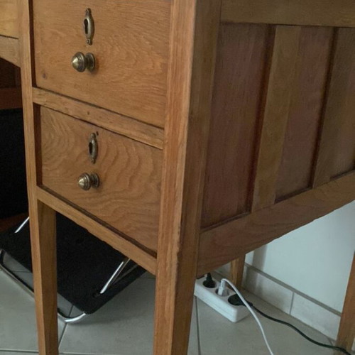 Antique desk made of natural wood used