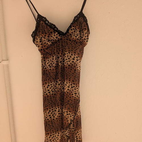 Negligee nightdress leopard print S Med like new