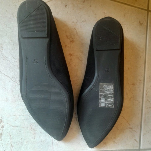 H&M ballerinas size 37 black like new, narrow fit