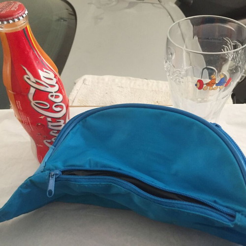 Athens 2004 memorabilia used, waist bag, bottle and glass