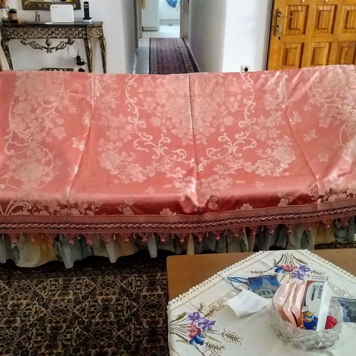 Silk pillow and bed throws used, Japanese style 1960