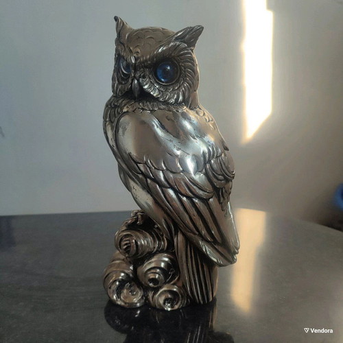 Silver figurines used, owl, cat and dolphins set