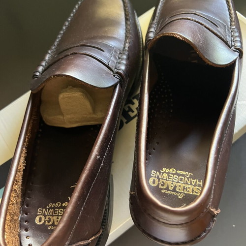 Sebago leather men's moccasin shoes, brown, size 44.5