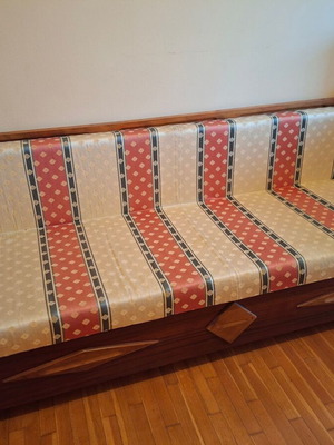 Sofa bed with storage and two armchairs set used