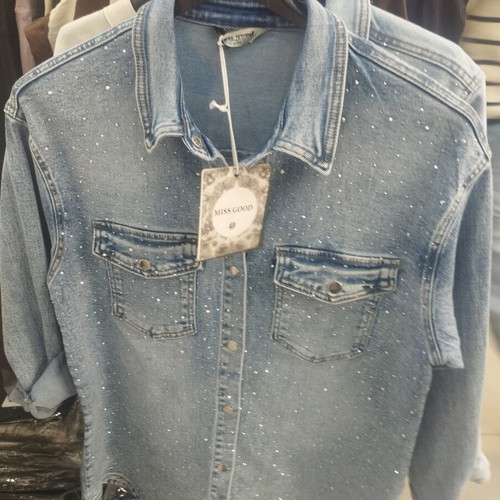 Women's denim jacket with rhinestones new, sizes 46-56