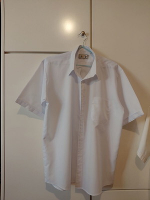 Men's short-sleeve shirt new, white, size XL