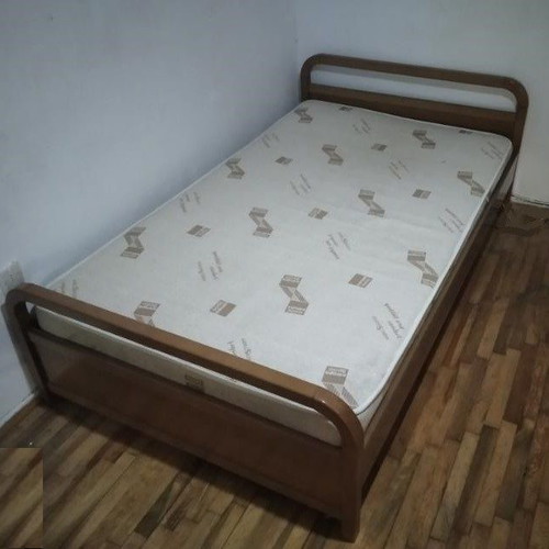 Semi-double bed with mattress used, solid wood 200x117cm