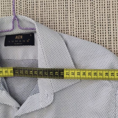 Men's dress shirt Lumans slim fit like new, white and black, size S