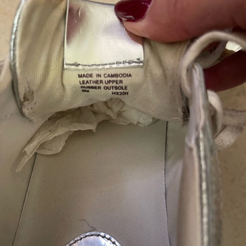 Michael Kors Keating Lace Up Silver Athletic Shoes like new size 39