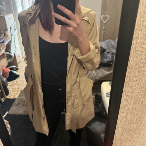 Short gabardine new with detachable hood beige M/L