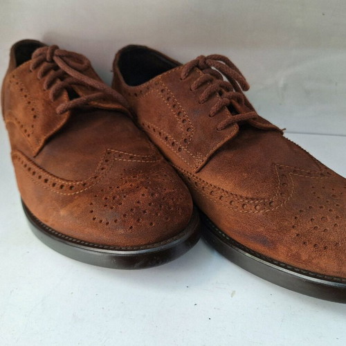 Men's leather suede shoes used, brown, size 46