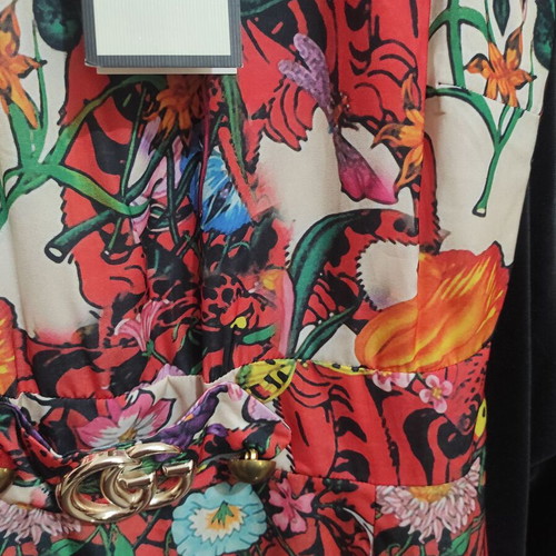 Gucci vintage dress new with tags, colorful floral and leopard print