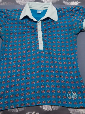 Cropp youth t-shirt medium used, blue short sleeve with skull pattern