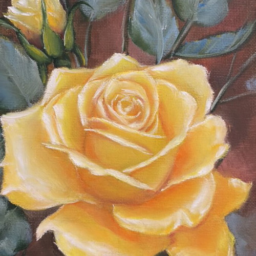 Handmade oil painting on cardboard