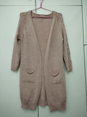 Long knitted cardigan dusty pink like new