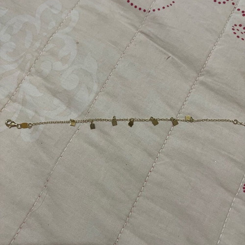Vogue bracelet gold plated like new with square charms