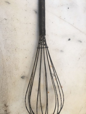 Vintage handmade wire whisk, 35cm