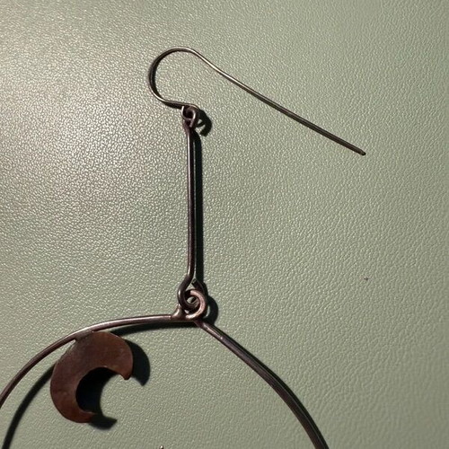 Handmade castle earring like new, silver and gold colors