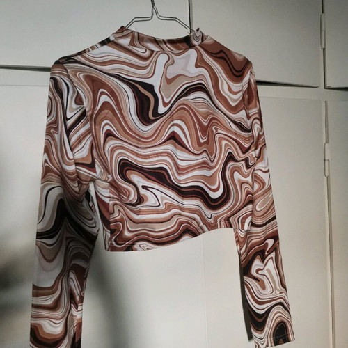 Shein blouse new, size M, white and brown