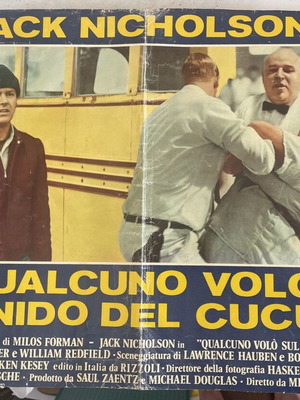 Vintage ιταλική κινηματογραφική αφίσα Jack Nicholson Qualcuno Volò Sul Nido Del Cuculo μεταχειρισμένη