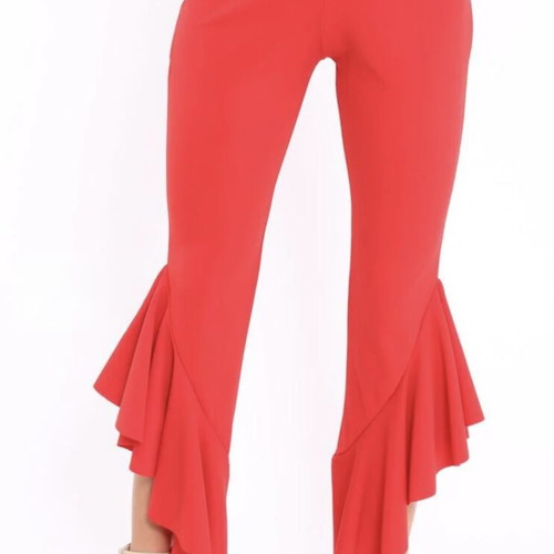 Fitted red pants new, size S