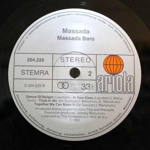 Massada Baru vinyl LP album used, rock fusion jazz latin
