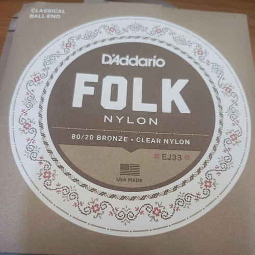 D'Addario Folk EJ33 classical guitar strings new