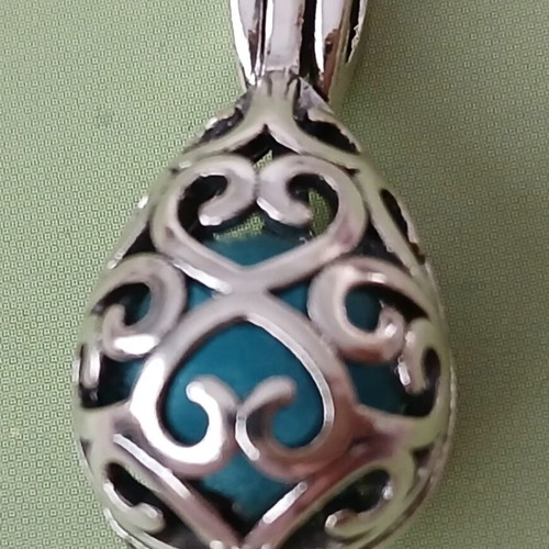 Pendant egg opening new, silver, for amulet