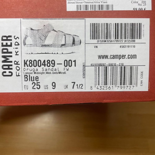 Camper kids sandals new, blue, size 25