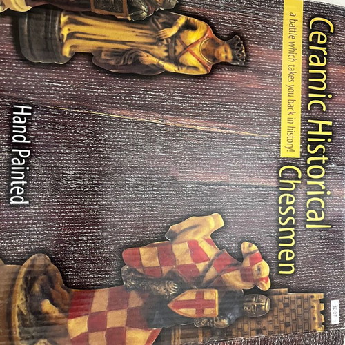 Ceramic Historical Chessmen Manopoulos S.A. chessboard like new